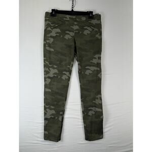 Gap Khakis Pants Womens 8 Green Camo Super Skinny Camouflage Stretch Ankle Zip